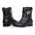 Black Real Cowhide Leather Short Boot