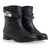 Black Real Cowhide Leather Short Boot