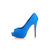 Blue Leather Woven Peep Toe Pump