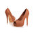 Coffee Leather Woven Peep Toe Pump