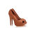 Coffee Leather Woven Peep Toe Pump