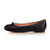 Black Leather Woven Flat