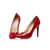 Red patent leather point head pump