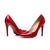 Red patent leather point head pump