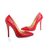 Red Patent Leather Rivets Pump