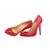 Red Patent Leather Rivets Pump