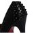 Black Leather Rivets Platform Pump