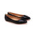 Black Pattern Leather Rivets Pointed Flat