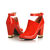 Red Patent & Suede Leather Ankle Boot