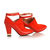 Red Patent & Suede Leather Ankle Boot