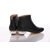 Black Leather with White Line Short Boot