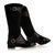 Black Suede & Quilting Black Leather Long Boot