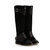 Black Suede & Quilting Black Leather Long Boot