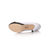 White with black head leather Pump with metal chain platform