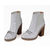 White patent leather short boot