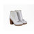 White patent leather short boot