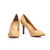 Beige patent leather pointed head pump