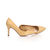 Beige patent leather pointed head pump