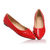 Red Pattern Leather Rivets Pointed Flat