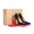 Black patent leather orange heels pink platform pump