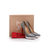 Gray patent leather white platform orange pump