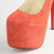 Orange Suede Leather Hidden Platform Mary Jane Pump