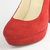 Red Suede Platform Pump