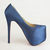 Blue Satin Platform Pump