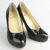 Black Patent Leather  Stitching Patterns  Platform Pump