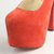 Red Suede Leather Platform Mary Jane Pump