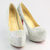 White Crystal Platform Red Sole Pump(14cm)