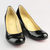 Black Patent Leather Wedge Pump