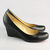 Black Lamb Leather Wedge Pump