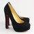 Black Suede Leather Platform Pump