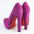 Purple Suede Leather Platform Pump