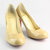 Nude Patent Leather Round-end Pump