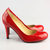 Red Patent Leather Round-end Pump