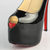 Black Patent Leather Red Peep Toe Platform Pump