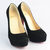 Black Suede Leather Platform Pump