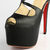 Black Lamb Leather Cross Strap Platform Pump Peep Toe Sandal