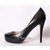 Black Lambskin Leather Red Sole(Platform) Pump