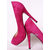 Pink Suede Leather Red Sole(Platform) Pump