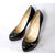 Black Lambskin Leather Seamless Hidden Platform Pump