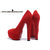 Red Suede Leather Ultra High Hidden Platform Pump