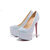 White Crystal Red Sole Ultra High Platform Pump