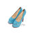 Blue Crystal Red Sole Ultra High Platform Pump