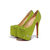 Green Crystal Red Sole Ultra High Platform Pump