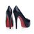 Black Lambskin Leather Ultra High Hidden Platform Pump