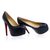 Black Lambskin Leather Ultra High Hidden Platform Pump