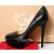 Black Lambskin Leather Red Sold Ultra High Platform Pump